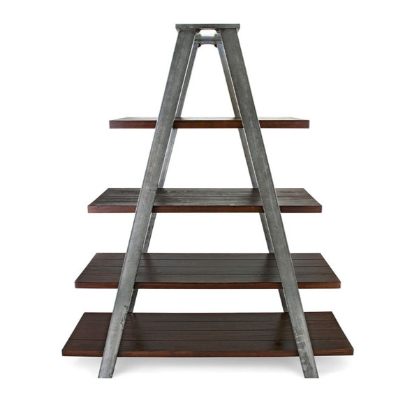 Blondelle Metal and Wood Ladder Bookcase by 17 Stories