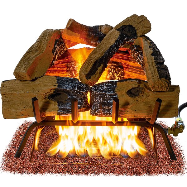 Vented Natural Gas/Propane Fireplace Log Set By Barton