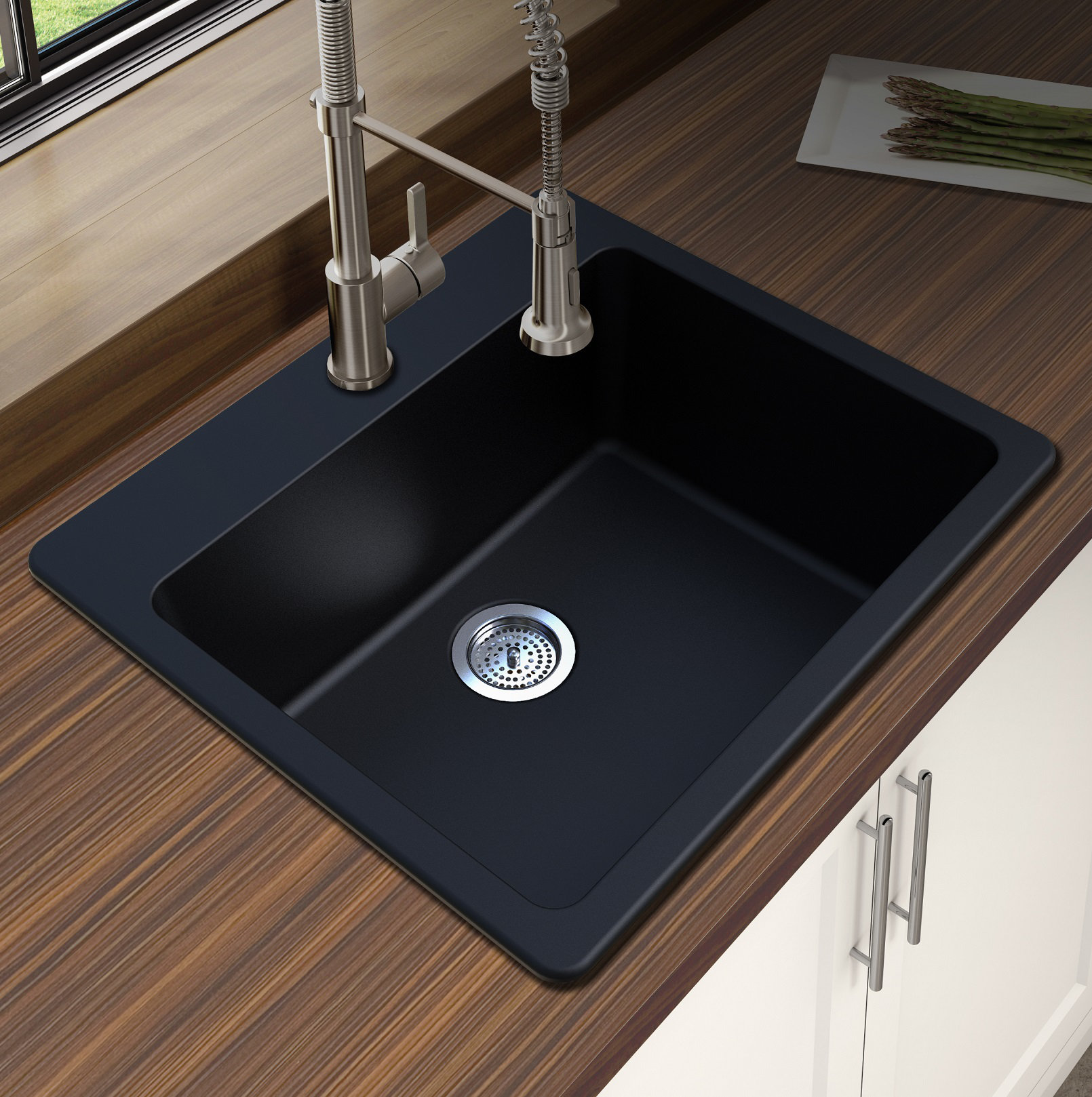 Winpro Granite Quartz 25 L X 22 W Single Bowl Drop In Kitchen