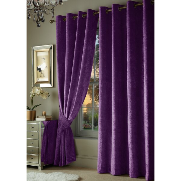 Rosdorf Park Malaki Crushed Velvet Eyelet Room Darkening Curtains Reviews Wayfair Co Uk