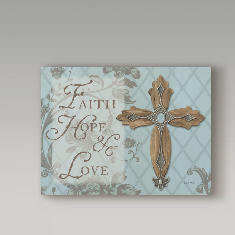Winston Porter Faith Hope Love Cross Acrylic Painting Print On