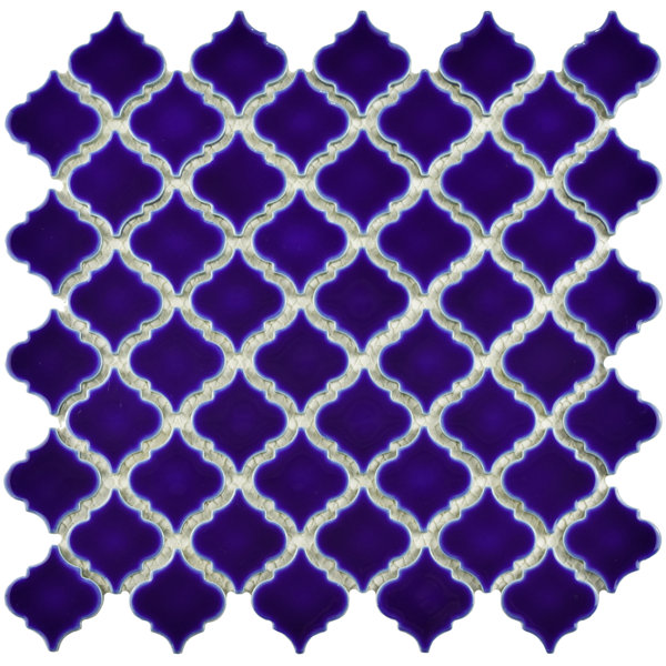 Pharsalia 12.38 x 12.5 Porcelain Mosaic Floor and Wall Tile in Cobalt Blue by EliteTile