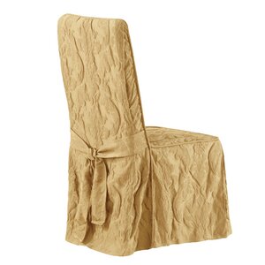 Matelasse Damask Long Chair Slipcover