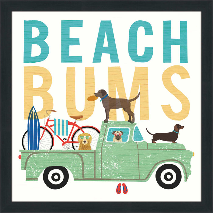 Red Barrel Studio Beach Bums Truck I Framed Acrylic Painting