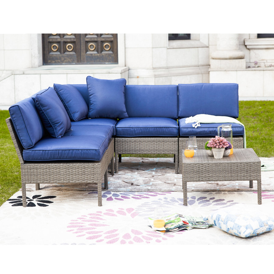 Bromborough 5 Piece Sectional Seating Group with Cushions