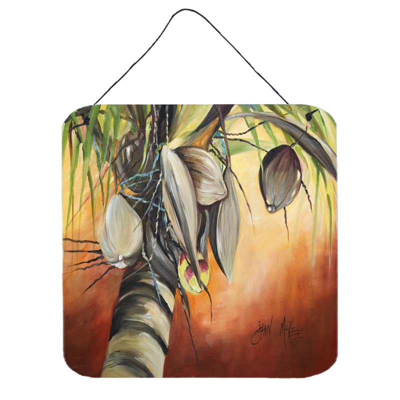 Caroline S Treasures Orange Coconut Tree By Jean Mckee Painting