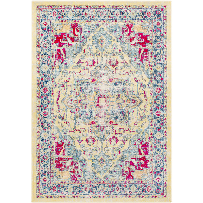 Bloomsbury Market Cassie Bright Yellow/Aqua Area Rug & Reviews Wayfair