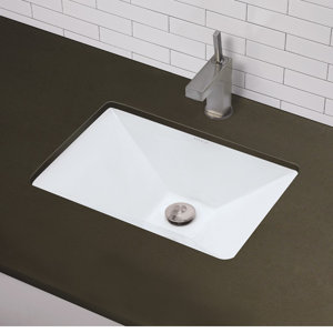 Amabella Classically Redefined Rectangular Pyramidal Undermount Bathroom Sink with Overflow