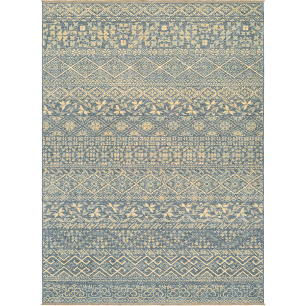 Nickalos Blue/Beige Area Rug by Bloomsbury Market