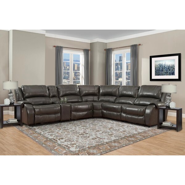 Darmont Leather 121'' Reclining Sectional By Latitude Run