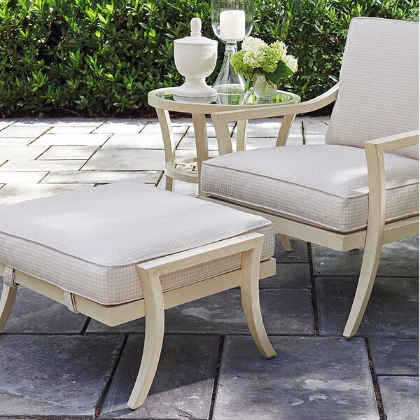 Misty Garden Outdoor Ottoman with Cushion by Tommy Bahama Outdoor