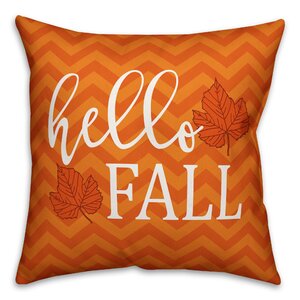 Hello Fall Chevron Throw Pillow