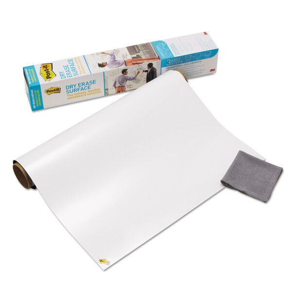 Dry Erase Surface with Adhesive Backing Wall Mounted Whiteboard by Post-it®