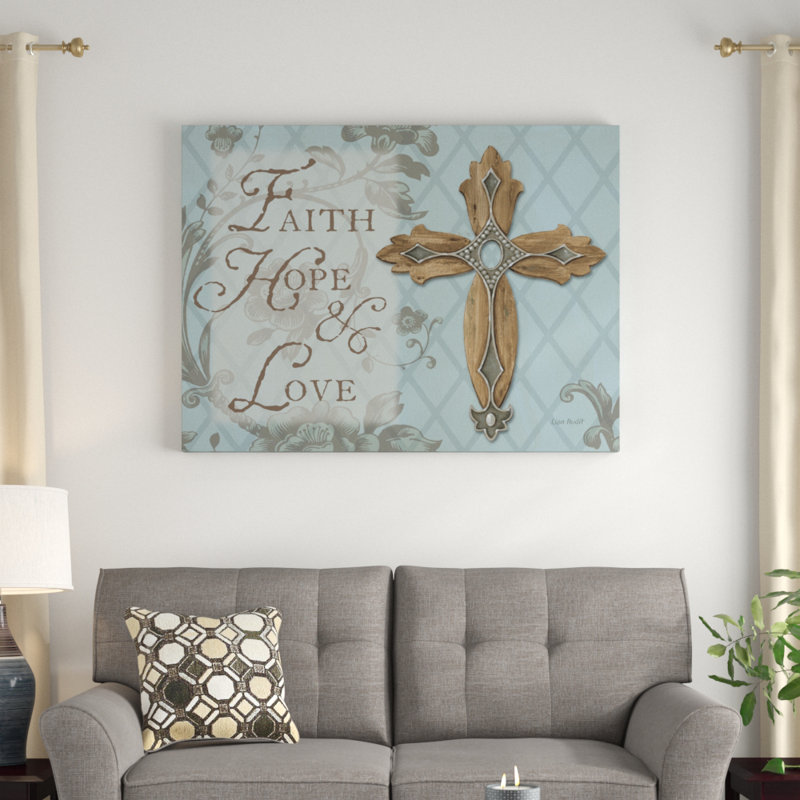 Winston Porter Faith Hope Love Cross Acrylic Painting Print On