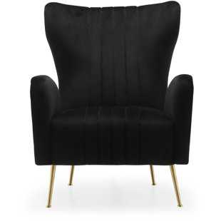 Black Wingback Accent Chairs You Ll Love Wayfair Quickview