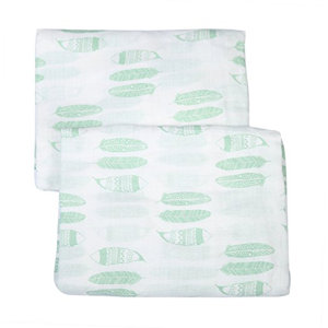 Noah Tribal Feathers Muslin Fitted Crib Sheets (Set of 2)