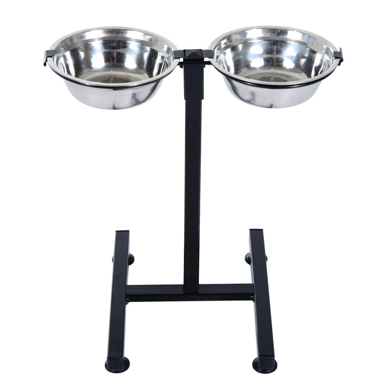 Pawhut Adjustable Height Stainless Steel Heavy Duty Double