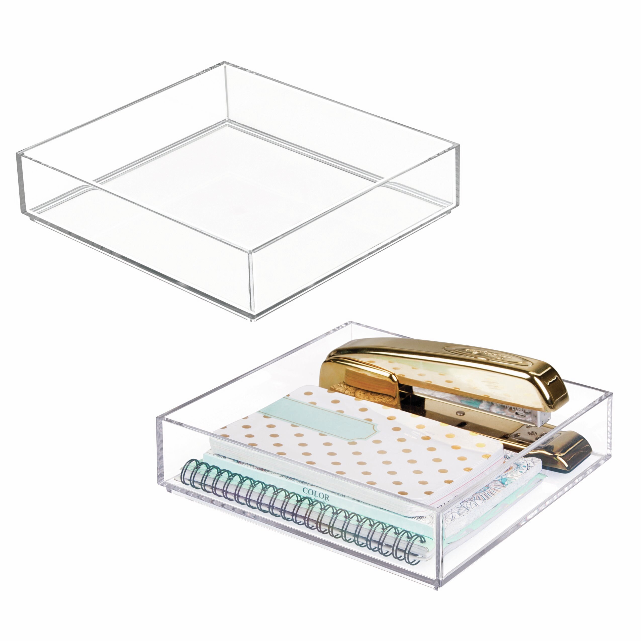 Clear Made of Plastic Drawer Storage Insert iDesign Clarity Organiser/Storage Box for Sorting Small Items 