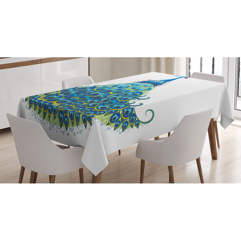 East Urban Home Ambesonne Peacock Tablecloth Peacock Illustration