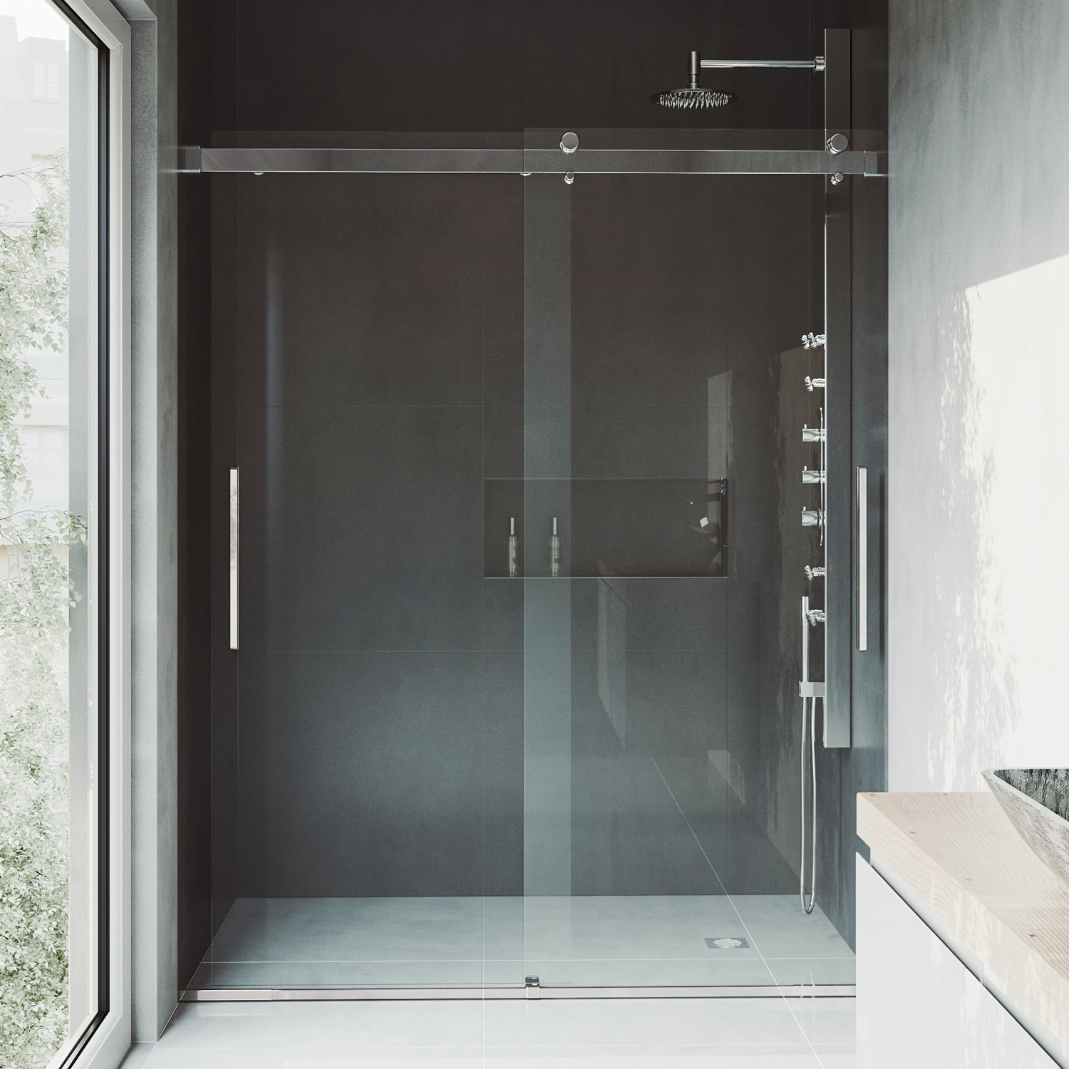Vigo Caspian 61 X 73 5 Double Sliding Frameless Shower Door