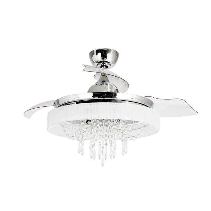 House Of Hampton 42 Sweitzer Modern Crystal 3 Blade Ceiling Fan