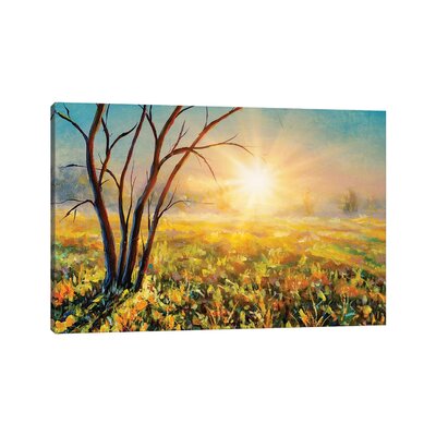 Beautiful Tree On Sunny Summer Spring Meadow East Urban Home Size: 18