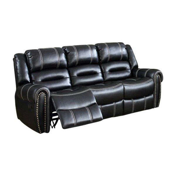 Home & Outdoor Gandara Breathable Leatherette Reclining Sofa