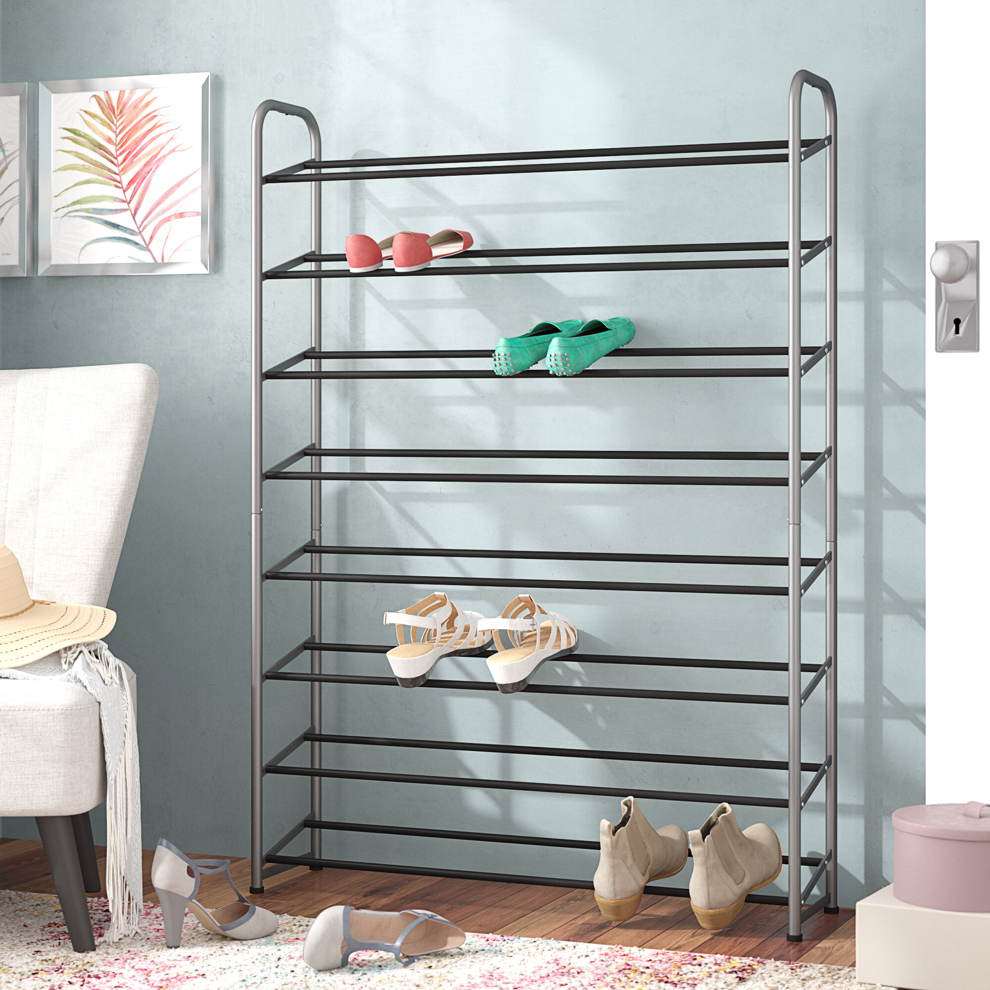 Rebrilliant 8 Tier 40 Pair Shoe Rack Reviews Wayfair