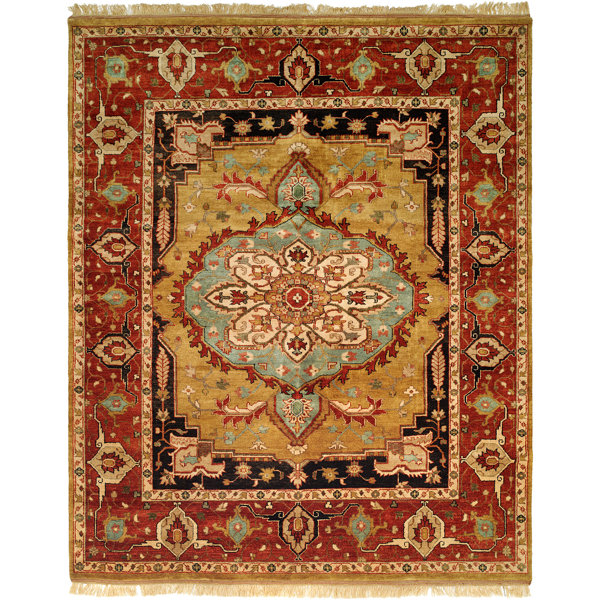 Khobar Hand-Knotted Brown/Gold Area Rug by Wildon Home ®