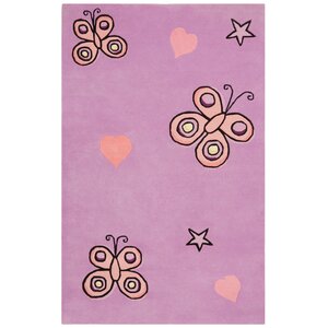 Playful Purple Butterfly Kisses Rug