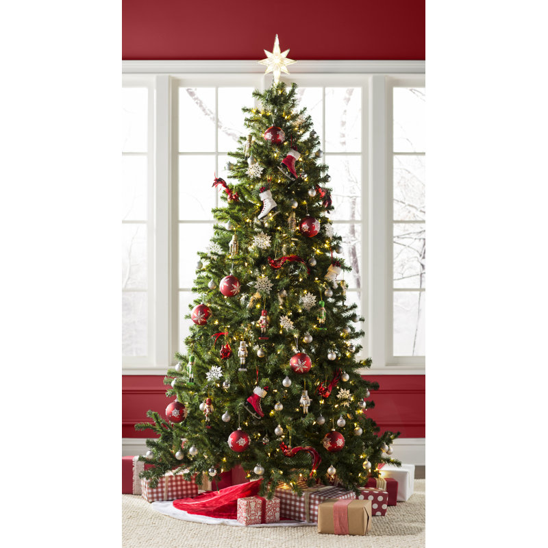 warm white LED Tree lights attached to its white branches 7 ft blue,green,white