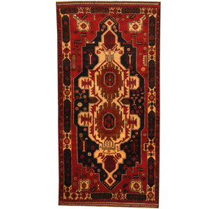Balouchi Tribal Balouchi Hand-Knotted Red/Ivory Area Rug