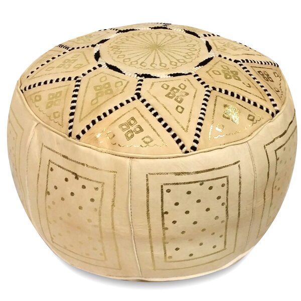 Carnuel Moroccan Leather Pouf by World Menagerie