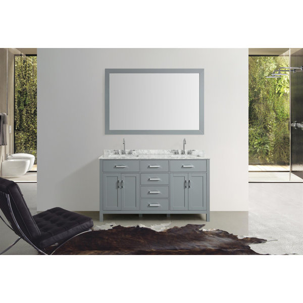 Weatherford 61 Double Bathroom Vanity Set with Mirror by Orren Ellis