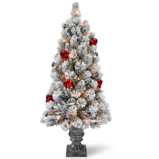 snowy bristle tabletop 2 whitegreen pine trees artificial christmas tree with 35 led clearwhite lights - Mini White Christmas Tree snowy bristle tabletop 2 whitegreen pine trees artificial christmas tree with 35 led clearwhite lights - Mini White Christmas Tree