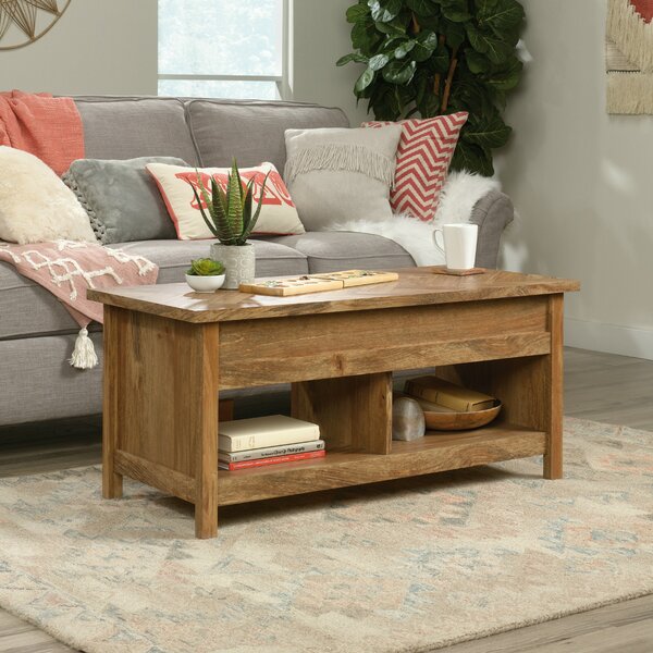Review Natick Solid Wood Lift Top 4 Legs Coffee Table With Storage