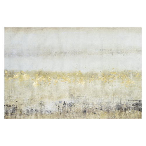 Golden Colour Fields I 1.9m x 2.88m Textured Matte Peel & Stick Wall Mural East Urban Home