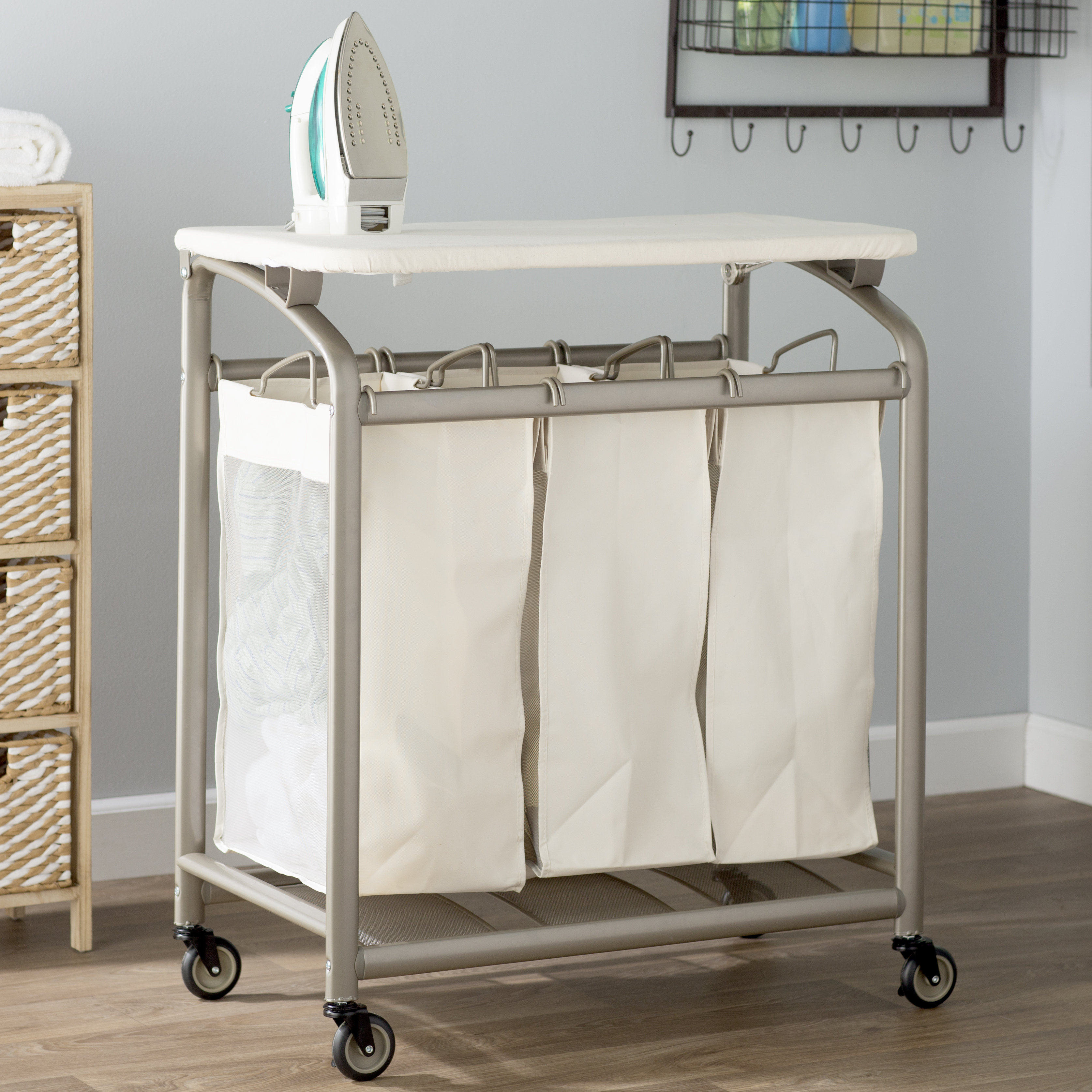 The Twillery Co Laundry Sorter Hamper With Folding Table Reviews Laundry Sorter Hamper With Folding Table Reviews Wayfair