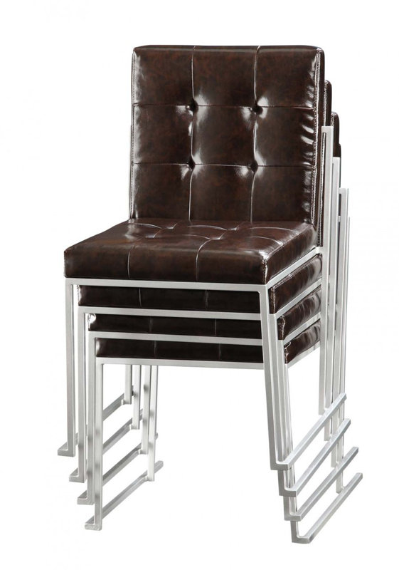 Deco Genuine Leather Upholstered Dining Chair & Reviews AllModern