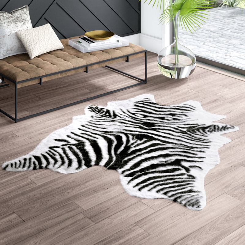 Bloomsbury Market Hermosa Beach Hand Tufted Faux Cowhide Zebra Bloomsbury Market Hermosa Beach Hand