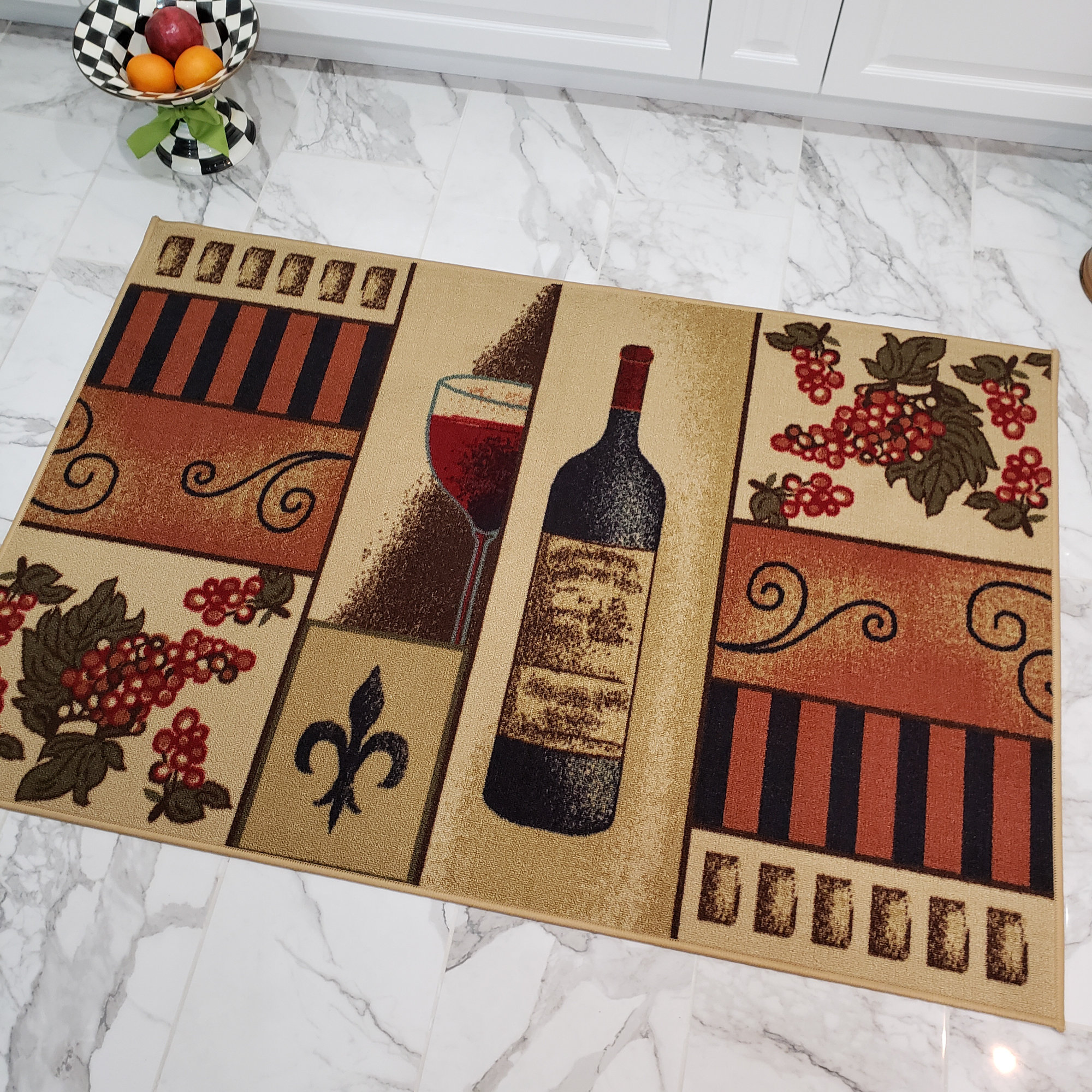 Fleur De Lis Living Birdsview French Wine Gl Cream Orange Fleur De Lis Living Birdsview French