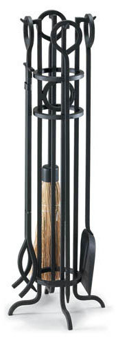 Arts and Crafts 5 Piece Iron Fireplace Tool Set by Pilgrim Hearth