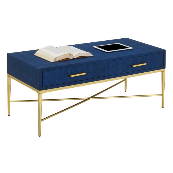 Hesson Cross Legs Coffee Table With Storage By Everly Quinn