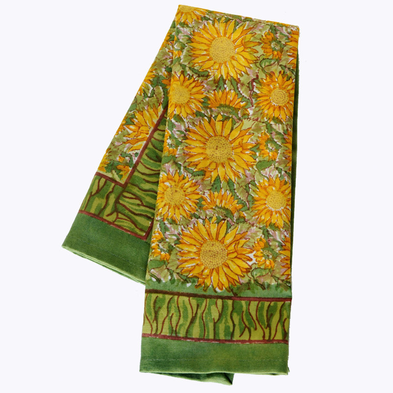 Couleur Nature Sunflower Yellow Green Tea Towel & Reviews Wayfair