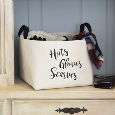 Hats Gloves Scarves Fabric Storage Basket Rebrilliant