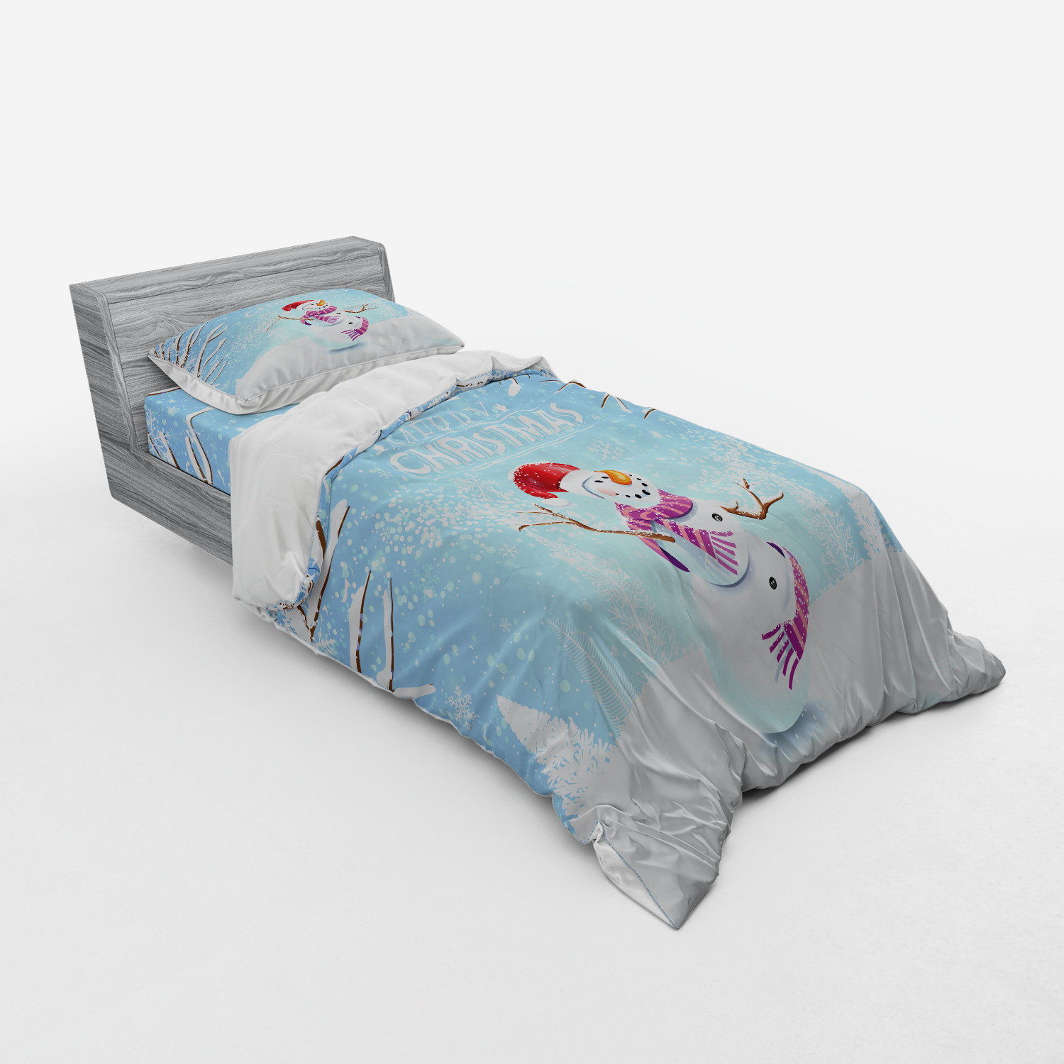 East Urban Home Snowman In A Snowy Winter Day With X Mas H At