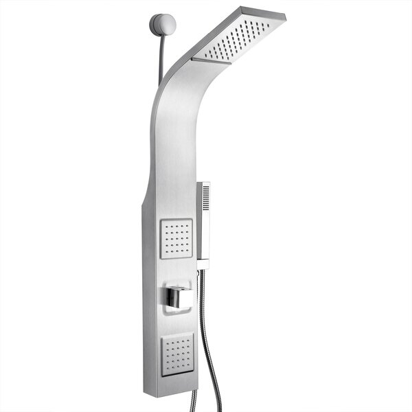 Temperature Control Shower Panel with Rainfall Waterfall Shower Head and Handheld Shower by AKDY