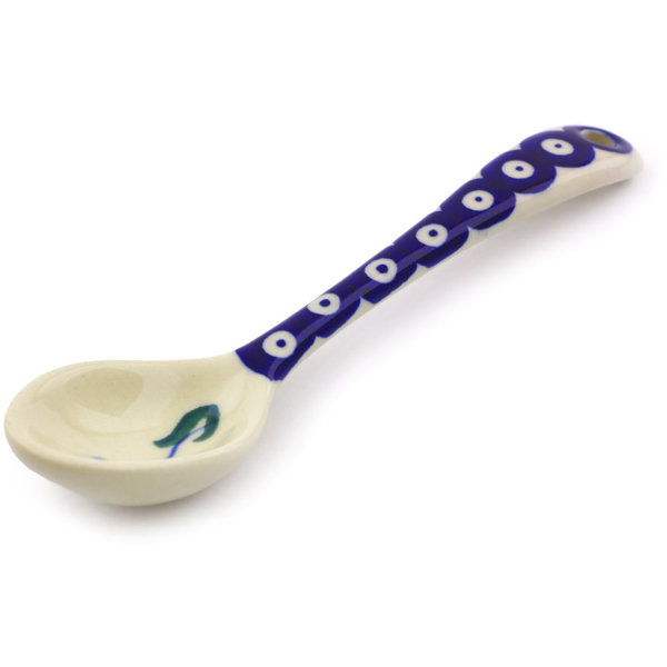 Floral Peacock Polish Pottery Teaspoon by Polmedia