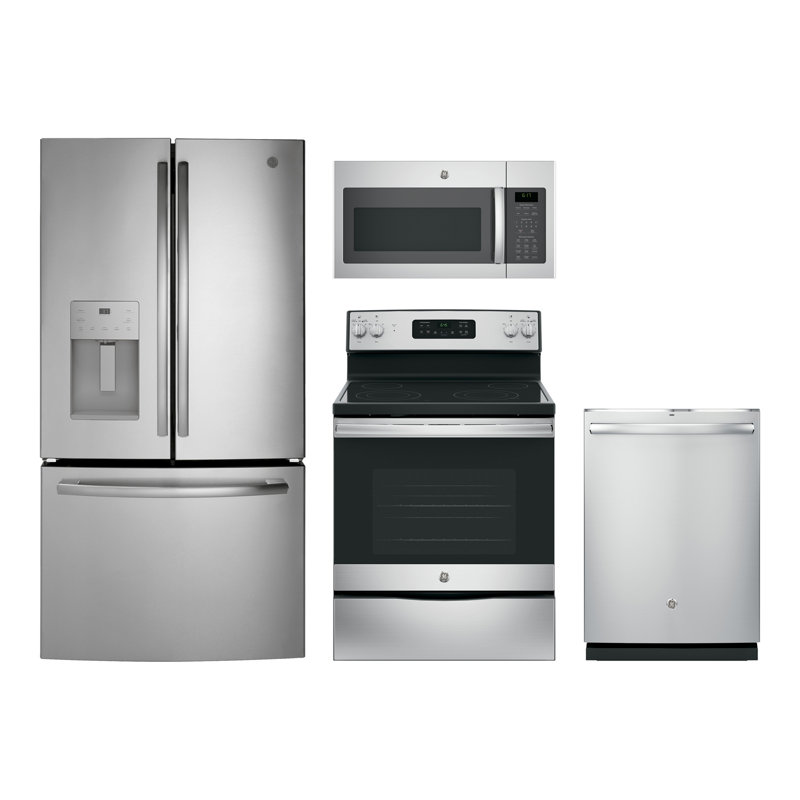 GE Appliances 4 Piece Kitchen Package w/ French Door ...