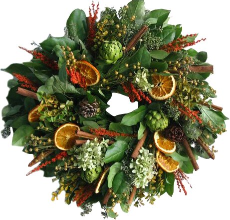 18 Citrus and Artichoke Wreath by From the Garden